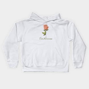 Tenderness one line flower, inspirational meanings Kids Hoodie